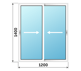 Двухстворчатое окно Alumil Smartia M12000 1200x1400