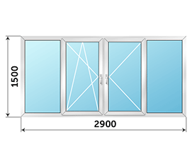 Окно на лоджию NEWTEC ALS 100 2900x1500
