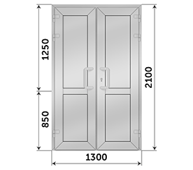 Двухстворчатая дверь глухая Vidnal VP 02 1300x2100
