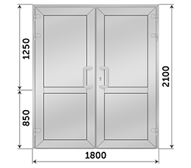 Двухстворчатая дверь глухая Vidnal VP 02 1800x2100