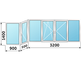 Балконное окно Krauss 4600x1400