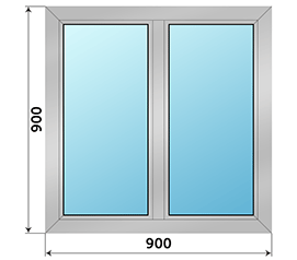 Двухстворчатое окно SCHÜCO AWS 65 900x900