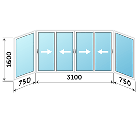 Окно на лоджию Krauss 4600x1600